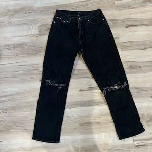 Tommy Hilfiger distressed black jeans